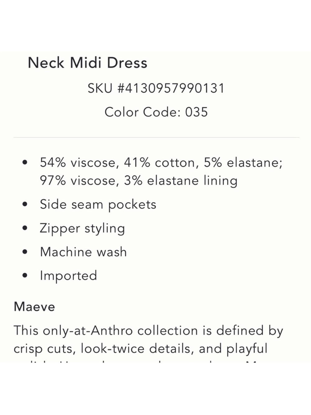 Anthropologie Maeve Arlette Midi Dress - Picture 4 of 7